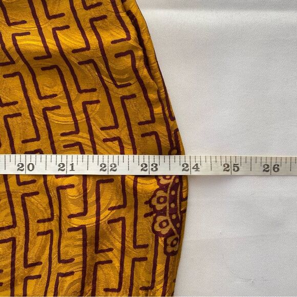 Made in India Silk Yellow/ Brown Floral Boho Palazzo Harem Pants Size Medium - Picture 13 of 15